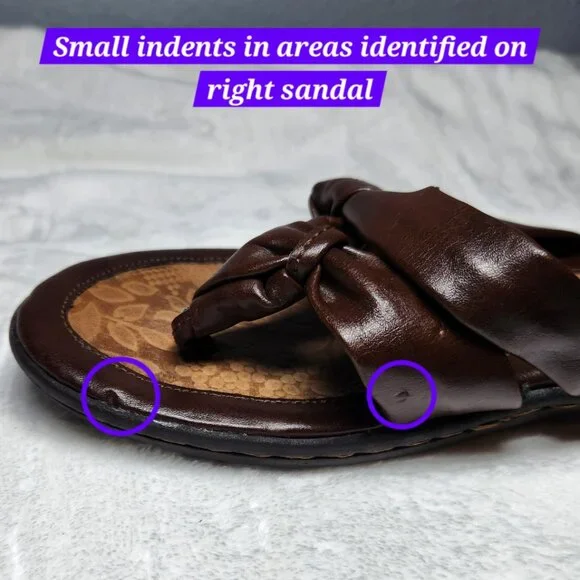 b.o.c. Brown Leather Cork Footbed Sandals - Size 8 - Picture 10 of 12